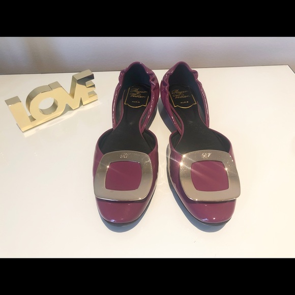 Roger Vivier Purple Buckle Flats Size 36 - Picture 2 of 2